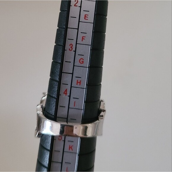 vintage 925 silver cubic zirconia & spinel floral wavy ring size 5.5 - Picture 4 of 4